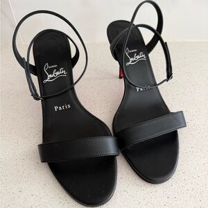 SOLD Christian Louboutin Miss Z Ankle Strap Sandal Size EU 38.5 US 8.5 Black